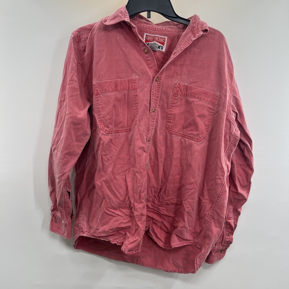 Vintage Marlboro Adventure Team Shirt Mens Size M Red Long Sleeve Button Canvas